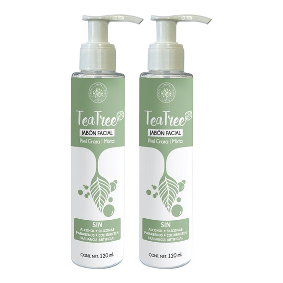 2pack Jabón Facial Tea Tree Árbol De Té Piel Grasa Aloe Vera