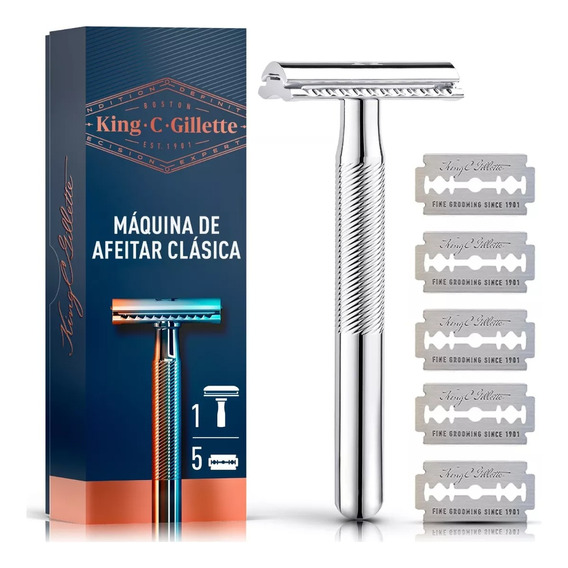 Máquina De Afeitar Clásica King C Gillette + 5 Navajas