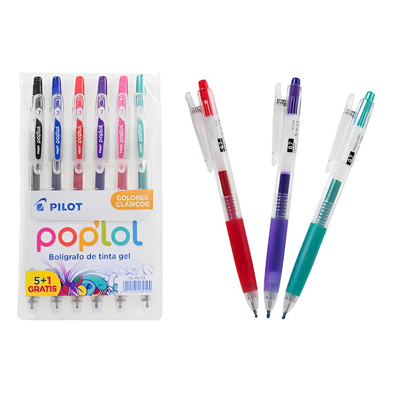 Estuche Con 6 Bolígrafos Pilot Pop´lol Colores Clásicos