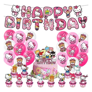 Set Cotillón Cumpleaños Hello Kitty - Envío Gratis 