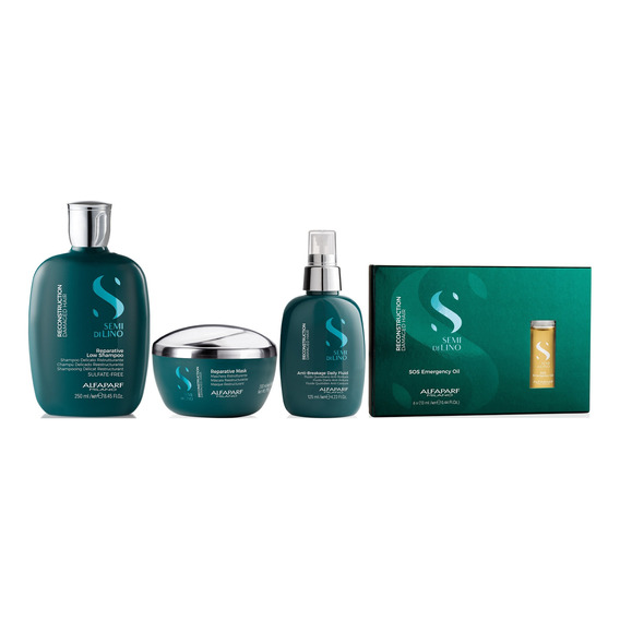 Shampoo 250ml+masc+spray+ampolla Sos Alfaparf Reconstruction