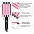 Buclera De Cabello Con 3 Barras De Cerámica Para Rizos Perfectos Color Rosa Rizos Suaves Y Definidos Alta Calidad