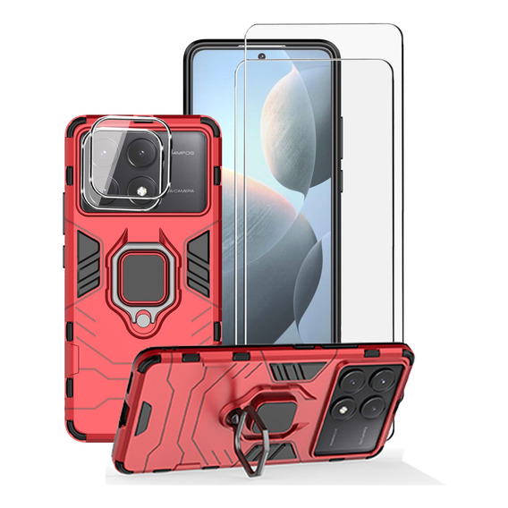 Uso rudo Funda Para Poco X6 Pro 5g + 2 Micas + 2 Lentes