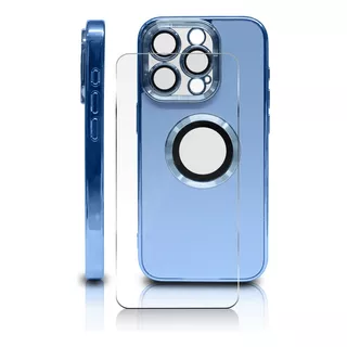 Funda Para iPhone 15 Pro Max Bordes Brillantes Tipo Metálico