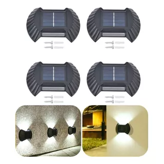 8 Leds Lámparas Solar Sensor Exteriores De Pared 4 Pcs