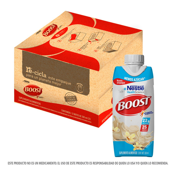 Suplemento Boost Menos Azúcar Sabor Vainilla X12 Und 330ml