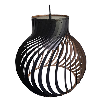 Lampara Colgante Munich Small Negro Madera Apto E27 Delu Negro