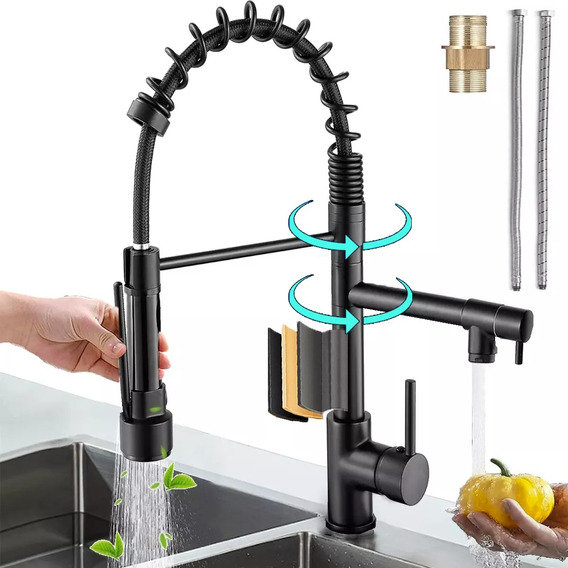 Grifo Mezclador Flexible Para Fregadero De Cocina Cobre 360°