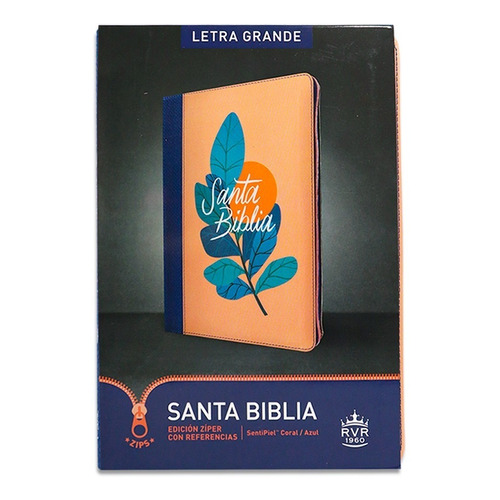 Biblia Rvr1960 Letra Grande Edición Zíper Sentipiel Coral