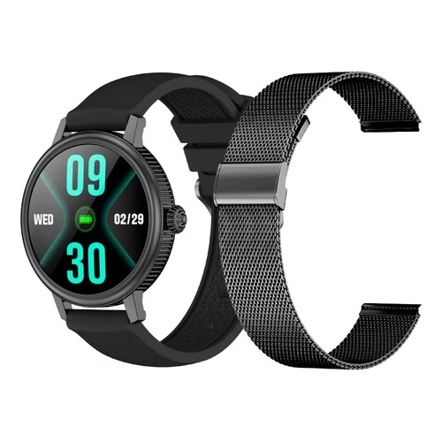 Smartwatch Reloj Inteligente X View Quantum Q4 + Malla Metal Color de la caja Negro