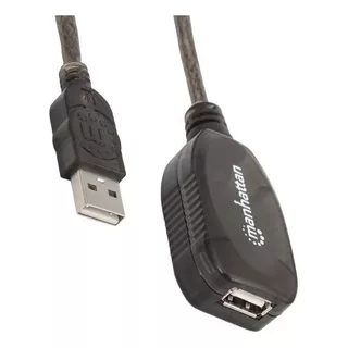 Cable Extension Activa Usb Alta Velocidad 20m Manhattan /vc Color Negro