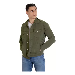 Chamarra De Mezclilla Hombre Verde Indicum Green Slim Fit