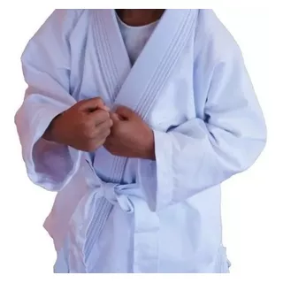 Kimono Reforçado Faixa Branca Judô Jiu Jitsu Infantil Branco