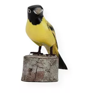 Escultura Em Madeira: Pássaro Pintassilgo (175