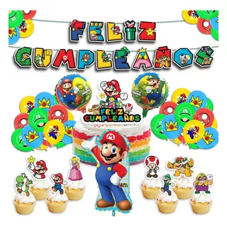 Cumpleaños Decoración Globos Super Mario Bross