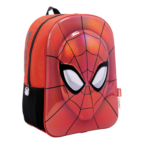 Mochila Spiderman Mascara Espalda 16 Pulgadas Color Rojo