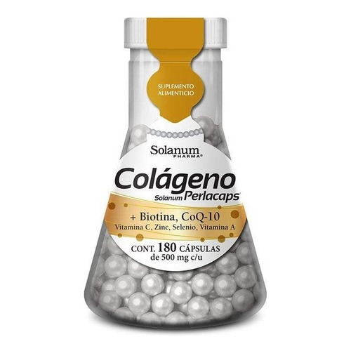 Colágeno  CoQ-10 180 Cápsulas Solanum Colágeno  Coenzima Q-10 Biotina Vitaminas y Minerales