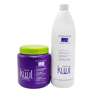  Decolorante En Polvo Kuul Bleach Powder 350 G Tono Pigmento Azul + Peróxido 30 Vol