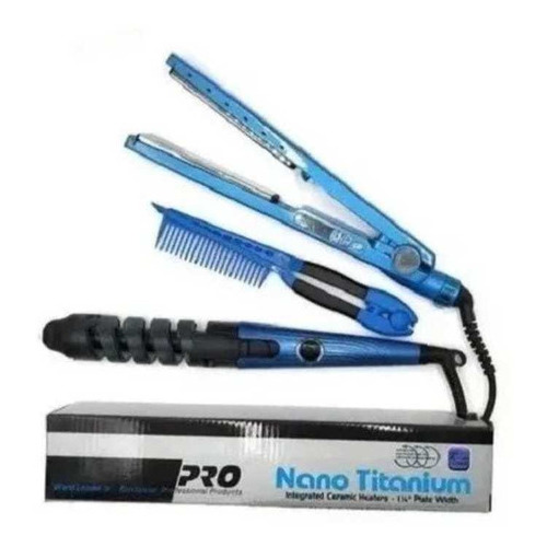 Nuevas Planchas Ultrasuaves De Nanotitanio De 450 °f De Pran Color Azul 110V