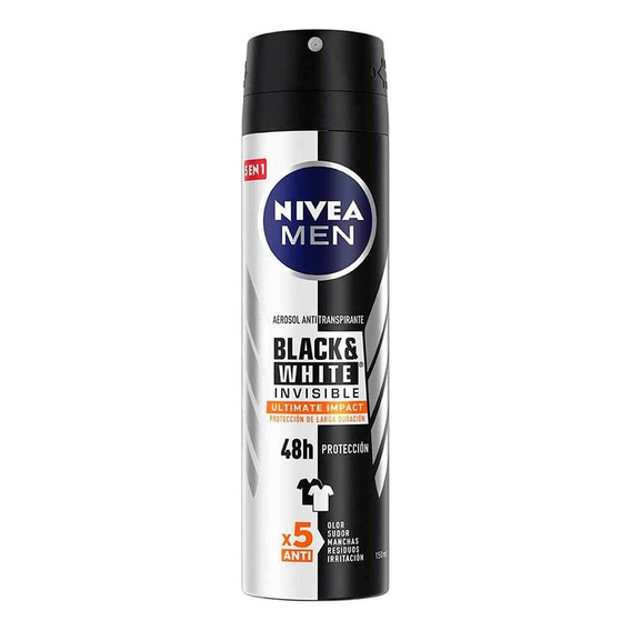 Antitranspirante En Aerosol Nivea Men Black & White Invisible Ultimate 150ml