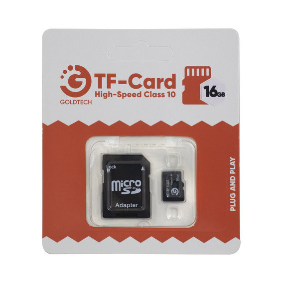 Memoria Micro Sd Goldtech 16gb Clase 10 Con Adaptador