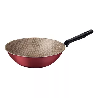 Wok Tramontina Loreto 28cm 3,6l Em Alumínio Com Revestimento Antiaderente Vermelho