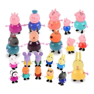 Peppa Pig 25 Bonecos Miniaturas Amigos Família Genérico
