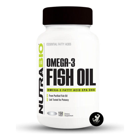 Omega 3 Fish Oil 150 Cápsulas. Nutrabio, Aceite De Pescado. 