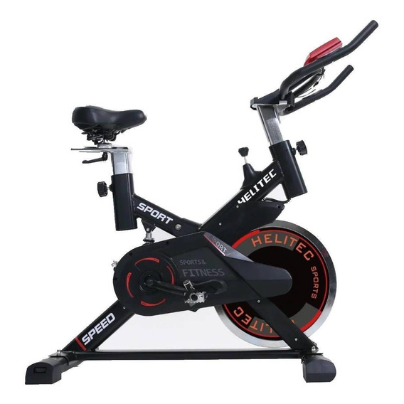 Bicicleta fija Helitec Indoor Profesional 18KG para spinning color negro