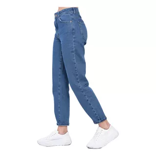 Jean Mujer Rigido Slouchy Mom Fit Tiro Alto Clasico