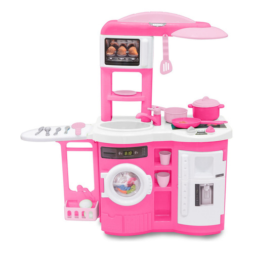 Cocinita Infantil 3 En 1 Juguete Accesorios Incluido Prinsel Color Rosa