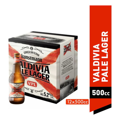 Pack 12 Cerveza Kunstmann Valdivia Pale Lager Botella 500cc