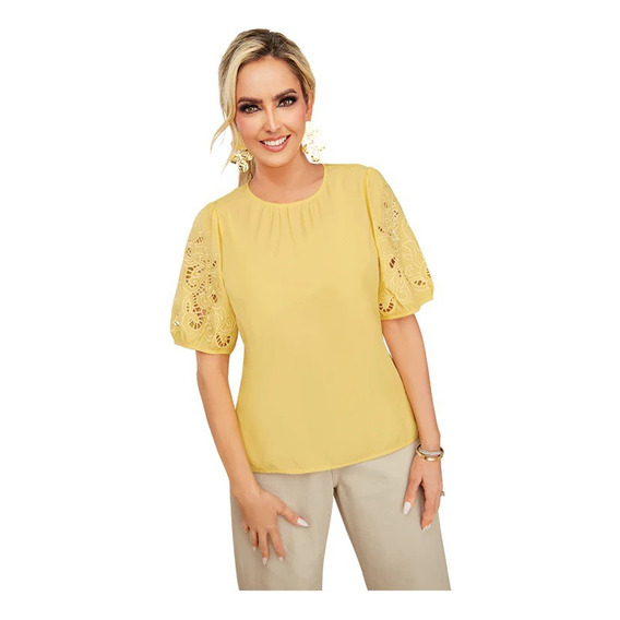 Blusa Casual Mujer Amarilla 997-18
