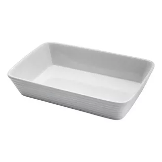 Refratario De Porcelana Linea Branco 25,5x16,5x5cm