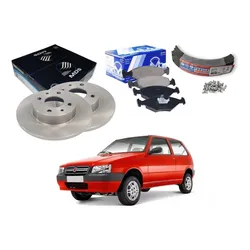  Kit Disco Pastilha Freio Uno 1.0 2004 A 2009