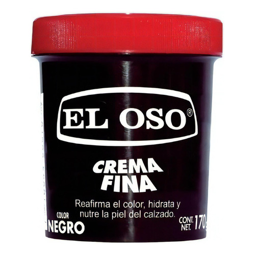 Crema Para Calzado El Oso Fina Color Negro 170g