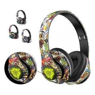 Audifonos Inalambricos De Diadema Bluetooth Graffitis De Led