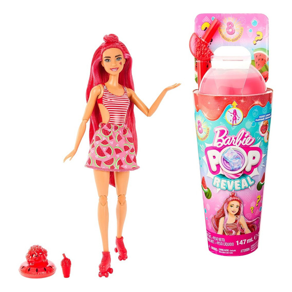 Barbie Muñeca Pop Reveal Serie Frutas Sandia Hnw40 Mattel