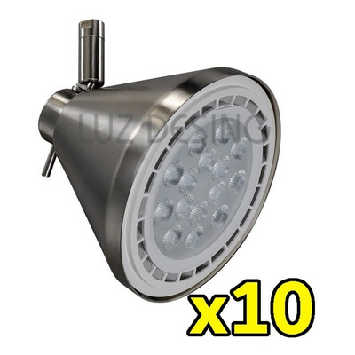 X10 Spot Cabezal Conico Acero Ar111 Apto Led Obra Riel Local