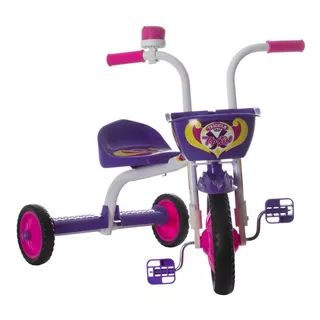 Triciclo Menina Feminino Girls Multifuncional Ultra Bikes Top Girl Branco E Roxo