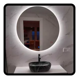 Espejo Touch Luz Led 70 Cm Diam Redondo Baño Accesorios 