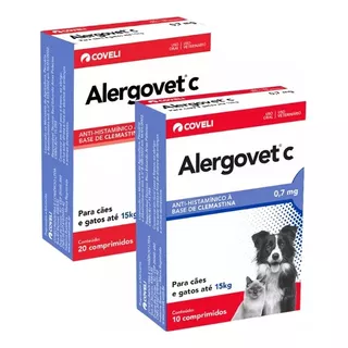 Dermatite Alergica Canina Alergovet C 0,7mg 10 Comprimidos