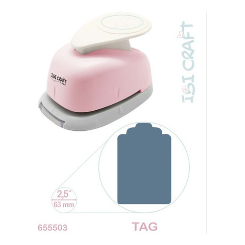 Perforadora Artística Tag Grande Para Etiquetas 63mm 2.5'' Color Rosa Pálido Forma De La Perforación Tag Para Ropa