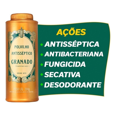 Kit 4 Polvilho Antisséptico Granado Proteção Pés Axilas 200g