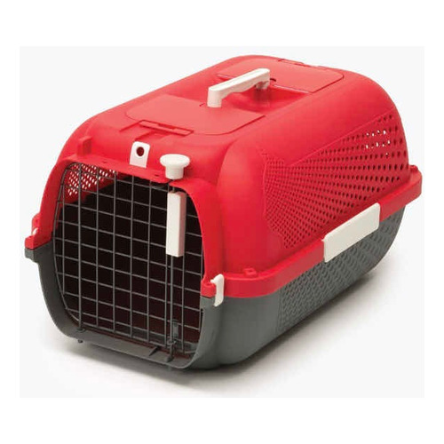Jaula Transportadora Carrier N°1 Para Perros Y Gatos Avion Color Rojo