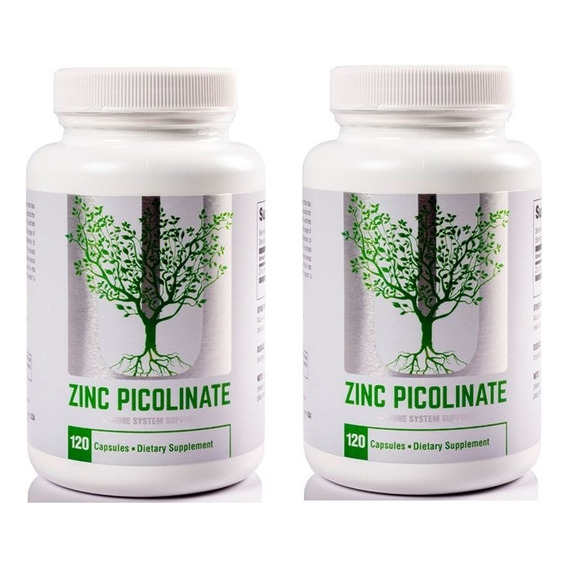 Pack 02 Zinc Picolinato 120cap Universal Nutrition Americano Sabor Na