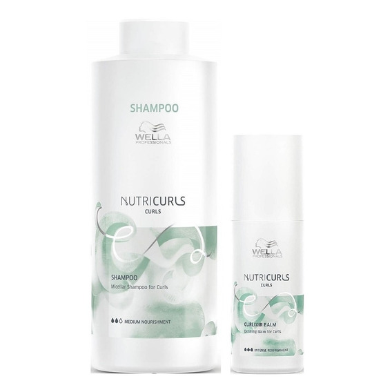 Shampoo Para Rizos 1000ml + Bálsamo 150ml Wella Nutricurls