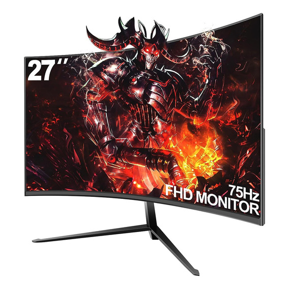 Monitor De Pc 27 Pulgada Curvo Gamer Led Pantalla Sin Bisel Color Negro