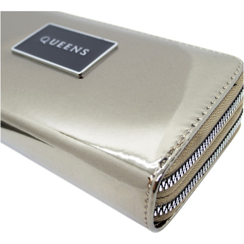 Queens Billetera Mujer Cuero Sintético Qw09 2z Plateado Color Dorado Qw09 2z