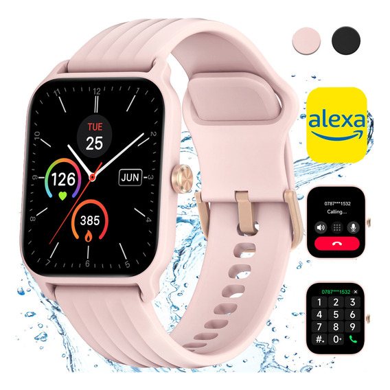 Iowodo W13 Sport Reloj Inteligente Mujer Smart watch 1.85" Caja De Abs + Pc Rosa Malla Rosa De Silicona Smartwatch